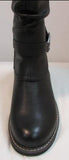 Emmshu "Clesy" Black Tall Boot with Buckle Detail