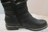 Emmshu "Clesy" Black Tall Boot with Buckle Detail