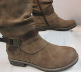 Emmshu "Clesy" Cognac Tall Boot with Buckle Detail