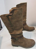 Emmshu "Clesy" Cognac Tall Boot with Buckle Detail