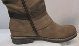 Emmshu "Clesy" Cognac Tall Boot with Buckle Detail