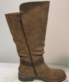 Emmshu "Clesy" Cognac Tall Boot with Buckle Detail