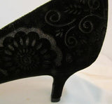 Ron White "Marium Laser" Onyx Embossed Velvet Pump