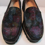 Ron White "Rita Floral" Floral Printed Suede Loafers