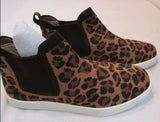 Mia Amore "Marek" Leopard Gored Fly Knit Pull On Sneakers