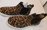 Mia Amore "Marek" Leopard Gored Fly Knit Pull On Sneakers