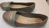 Mia Amore "Corra" Taupe Crossover Strap Slip-On Flats