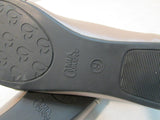 Mia Amore "Corra" Taupe Crossover Strap Slip-On Flats
