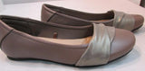Mia Amore "Corra" Taupe Crossover Strap Slip-On Flats