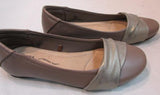 Mia Amore "Corra" Taupe Crossover Strap Slip-On Flats
