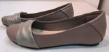 Mia Amore "Corra" Taupe Crossover Strap Slip-On Flats