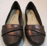 Mia Amore "Corra" Brown Crossover Strap Slip-On Flats