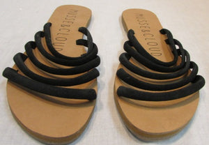 Musse & Cloud Artisian "Jazzy" Suede 5 Strap Slide Sandals