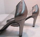 Azuree Cannes Gray Leather Pumps