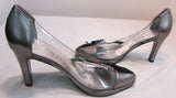 Azuree Cannes Gray Leather Pumps