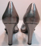 Azuree Cannes Gray Leather Pumps