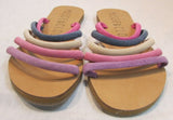 Musse & Cloud Artisian "Jazzy" Suede 5 Strap Slide Sandals