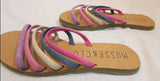 Musse & Cloud Artisian "Jazzy" Suede 5 Strap Slide Sandals