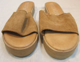 Musse & Cloud Tan Suede Leather Slip-On Wedge