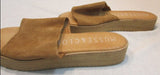 Musse & Cloud Tan Suede Leather Slip-On Wedge