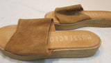 Musse & Cloud Tan Suede Leather Slip-On Wedge
