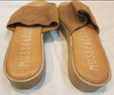 Musse & Cloud Tan Suede Leather Slip-On Wedge