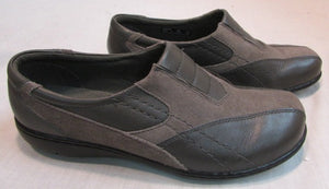 Clarks Bendable Bingo Grey Leather/Suede Slip-Ons