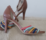 Anne Klein Brown Multi-Color Open Toe Sandals