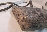 Michael Kors Brown Snakeskin Larger Clutch/Crossbody Bag