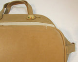 Marlo Beige Canvas with Tan Leather Shoulder Bag