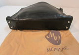 Monsac Black Leather Shoulder Handbag