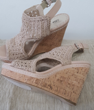 Lulu Townsend Natural Crochet Platform Wedge