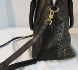 Giani Bernini Black Leather Lattice Satchel