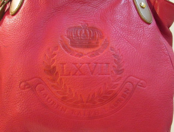 Lauren Ralph Lauren Red Leather LXVII Shoulder Bag