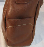 Lamarthe Paris Brown Pebble Leather Shoulder Bag