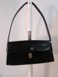 Furla Vintage Gloss Purse Black Leather Made in Italy