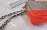 Henri Bendel Orange and Tan Leather Shoulder/Clutch