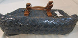 Sondra Roberts Blue Woven Leather Satchel