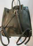 Moda Luxe Margo Olive Green Drawstring Leather Backpack