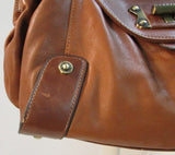 Cromia Made in Italy Brown Leather Shoulder Bag