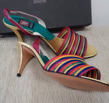 Anne Klein Bali Multi-Color Leather Heeled Sandal