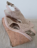 Lulu Townsend Natural Crochet Platform Wedge