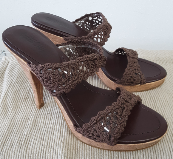 Colin Stuart Brown Crochet Platform Heels