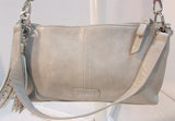 La Diva Taupe Butterfly Vegan Leather Satchel Purse