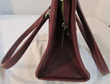 Ann Klein Burgundy Pebble Leather Shoulder Bag