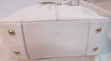 Coach White Leather Pleated East West Gallery Shoulder Bag