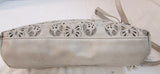 La Diva Taupe Butterfly Vegan Leather Satchel Purse