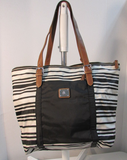 Lauren Ralph Lauren Duffield Nylon Tote Black and Vanilla