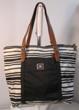 Lauren Ralph Lauren Duffield Nylon Tote Black and Vanilla