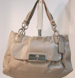 Coach Kristin Large Taupe Leather Satchel